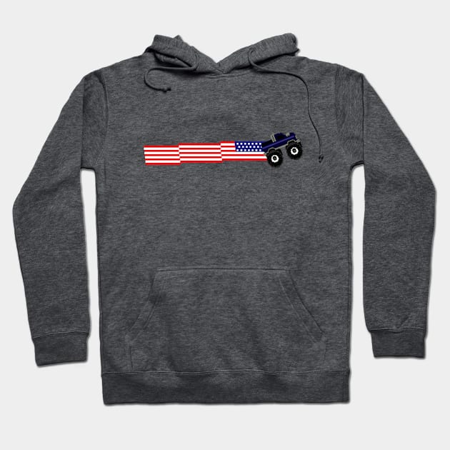 8 bit American Monster Truck Hoodie by miniBOB